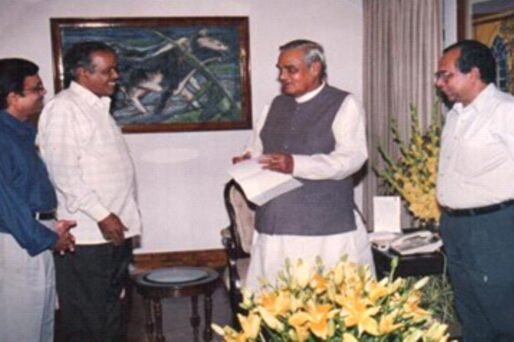 Our the then Vice-president met Hon'ble Ex PM Shri. A B Vajpayee Jee to donate in PM Relief Fund